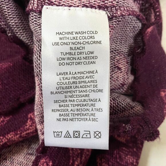 Free People Floral Layered Knit Skirt Large Multicolor Lettuce Hem Stretch Flaws - Picture 12 of 16